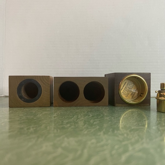 Vintage Lasercraft set of 3 American Walnut Desk Accessories - Picture 2 of 12